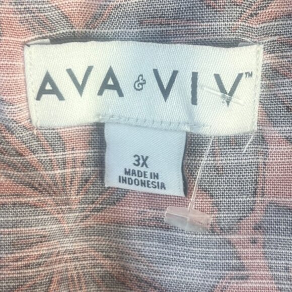 Ava & Viv Floral One Shoulder Top Womens 3X Orange Black New Ruffle - Picture 5 of 6